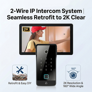 Système <span class=keywords><strong>d</strong></span>'interphone vidéo IP Hiwink Tuya 2 fils 2K <span class=keywords><strong>avec</strong></span> <span class=keywords><strong>écran</strong></span> tactile IPS grand angle pour villa, compatible <span class=keywords><strong>avec</strong></span> la rénovation et la <span class=keywords><strong>d</strong></span>éverrouillage par reconnaissance faciale et palmaire - Product Image 1