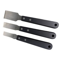 Ensemble de 3 lames de grattoir DIY en acier inoxydable avec manche en bois pour le nettoyage des murs, des sols et des fenêtres