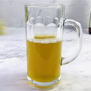 Großhandel Glas Bier Becher Anti-gebrochen Glas Angepasst Große Bier Becher Glas Tasse Mit Griff