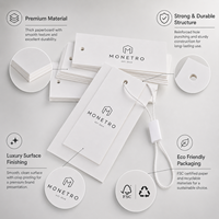 Étiquettes suspendues personnalisées en papier et métal gaufré pour vêtements de luxe, avec logo et nom de marque, pour étiquettes de vêtements
