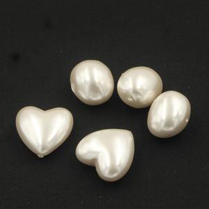 Vendita calda cuore ovale imitazione perle perline con foro per la moda donna collana <span class=keywords><strong>orecchini</strong></span> bracciali gioielli che fanno forniture - Product Image 1