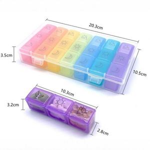 <b>Large</b> 21Compartment Rainbow Weekly Pill Organizer Colorful 7Day Travel Medicine Storage <b>Box</b> for Seniors and Promotional <b>Gifts</b> - Product Image 4