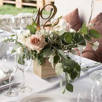 Jardinière en bois, vase carré pour fleurs, jardinière cubique rustique pour centre de table