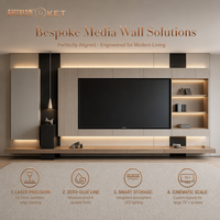 Meuble TV mural en bois massif, meuble TV de taille standard, meuble TV pour salon, chambre à coucher, meuble TV moderne de luxe