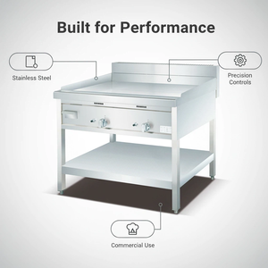 Напольная газовая гриль-плита OUTE 36 дюймов, коммерческая, из нержавеющей стали, с 2 конфорками, энергосберегающая, для ресторанов и отелей - Product Image 2