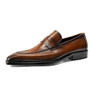 Nouvelles chaussures décontractées pour hommes en cuir pleine fleur de vache, faites à la main, de haute qualité, luxueuses et sur mesure, chaussures en cuir artisanales - Product Image 4