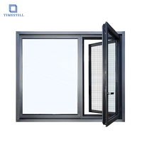 Ventanas y puertas TIMESTILL a prueba de huracanes con aislamiento térmico, doble acristalamiento, inclinación y giro, diseño de ventana abatible de aluminio