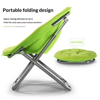 Chaise ronde pliante Moon Circle, cadre en métal de luxe léger, chaise confortable pour chambre à coucher, dortoirs, appartements et jardin, cour, utilisation en extérieur