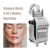 Appareil de beauté multifonction 11 en 1 pour soins du visage à l'eau hydro, oxygène pur, dôme aquatique, hydradermabrasion