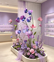 G-018 Composition florale artisanale surdimensionnée et éclatante pour l'aménagement de librairies et l'ornement des espaces commerciaux