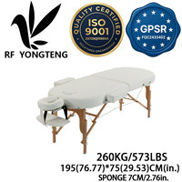 Table de massage pliable portable, pour esthétique, tatouage, rééducation sportive, soins aux personnes âgées, lit de spa en bois réglable en hauteur avec éponge de 7 cm