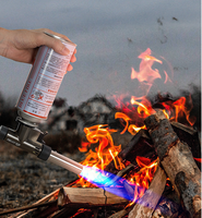 Briquet à flamme réglable en métal de luxe, rechargeable, avec fonction inversée, torche d'extérieur, allumeur de cuisine, briquet à gaz coupe-vent pour barbecue