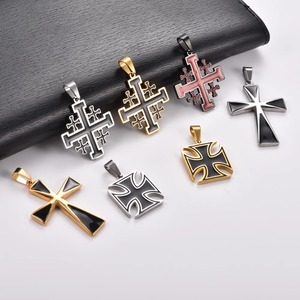 Collar con Colgante de Cruz Irregular de Acero Inoxidable, Diseño Único, para Hombres y Mujeres, Amuleto Religioso, Cadena con Dije de Fe Cristiana, Joyería Metálica - Product Image 2