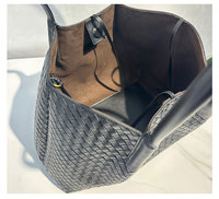 Nouveau Sac Fourre-Tout Tressé de Luxe Léger Mode 2025 en Cuir Véritable, Sac à Main Femme en Cuir, Sac Seau à Bandoulière