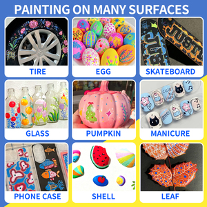 240 रंग ऐक्रेलिक पेंट मार्कर, नरम ब्रश टिप पेन और मार्कर, लकड़ी, पत्थर, कैनवास, कांच के लिए ऐक्रेलिक पेंट पेन - Product Image 2