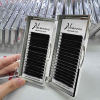 Abonnie Extensions de Cils – Fournitures en Gros pour Extensions de Cils, Plateaux Individuels de Cils en Cachemire Noir Mat