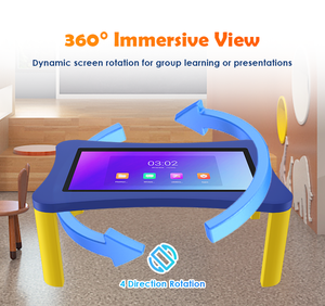 ปลอดภัยสำหรับเด็ก 360 °   โต๊ะปรับระดับความสูงแบบหมุนได้ด้วยมือ พร้อมจอแสดงผล 4K สำหรับโรงเรียนอนุบาล ห้องสมุด และการเรียนรู้ <span class=keywords><strong>STEAM</strong></span> - Product Image 5