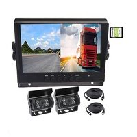 Véhicule robuste DVR Lcd moniteur prise en charge 128G carte 2Ch écran partagé 9 pouces AHD moniteur 4 broches Port étanche Bus caméras système