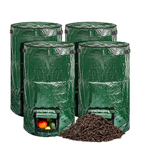 ถุงใส่<span class=keywords><strong>ปุ๋ย</strong></span>หมักแบบหรูหราทันสมัย ใช้ซ้ำได้ คุณภาพสูง สำหรับสวนและลานบ้าน ขนาด 34 แกลลอน พร้อมฝาปิดแบบสกายไลท์ ทำจากผ้า Oxford - Product Image 2