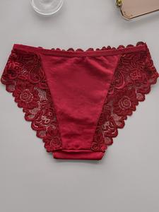 女性用高弾性下着 薄手セクシー ミッドライズ ニットビキニパンティー レース中空パンティー 女性用 - Product Image 6