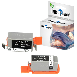 Cartouche d'encre couleur compatible premium INK-POWER BCI-15BK BCI-15C BCI-16C pour imprimante <span class=keywords><strong>Canon</strong></span> <span class=keywords><strong>PIXMA</strong></span> IP90 Mini220 - Product Image 1
