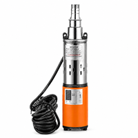 Pompe à eau solaire submersible à puits profond 12V 36V 48VDC à balais, en acier inoxydable, haute pression, pour l'irrigation agricole