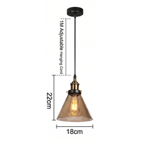 Suspension industrielle vintage à 4 lumières en verre ambré, réglable, avec douille E27, pour salle à manger et bar