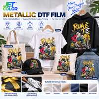 Film de transfert DTF à effet spécial or et argent, pelable à froid, 30 cm x 60 cm, feuille d'impression DTF double face pour impression sur tissu