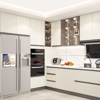 Meubles de cuisine modernes les plus vendus : armoires réfrigérateurs encastrables et cuisines ouvertes. Approvisionnement direct d'usine pour les villas et les hôtels