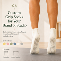 Chaussettes de yoga et de fitness pour femmes, en coton de haute qualité, avec logo personnalisé, antidérapantes, en silicone, pour l'intérieur, pour le Pilates, le yoga et les sports.