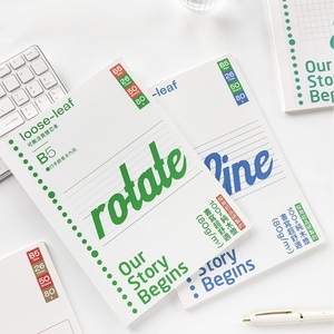 Primo prodotto B5 taccuino <span class=keywords><strong>a</strong></span> fogli mobili per studenti inglesi doppia linea orizzontale griglia A3 carta per la sostituzione della stagione di apertura - Product Image 1