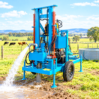 Machine de forage de puits d'eau diesel tractable 35 CV, hydraulique rotative, pour applications agricoles, avec tiges de forage et trépans – Nouveauté !