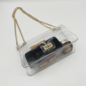 Clear Stadium Exclusive Transparent <b>Square</b> PVC Women's Fashion Chain Bag Below 20L Capacity - Product Image 5