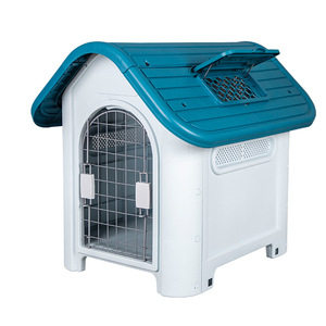 Plastic Pet <b>House</b> Medium Dog Kennel Waterproof Indoor Outdoor Dog <b>Bed</b> Blue Roof White Walls Removable Washable - Product Image 3