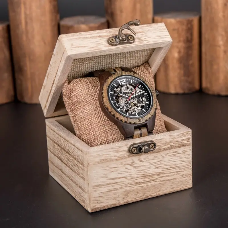 New Popular High end automatic Wooden Watch For Men's Mechanical Watch For Women