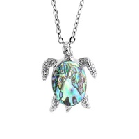 Collier Hawaïen en Argent Sterling 925 avec Coquillage Naturel, Bijou Vie Marine, Incrustation de Coquille d'Abalone, Pendentif Raie Manta