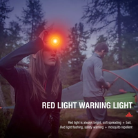 Lampe frontale à lumière rouge Brightenlux pour la chasse et la pêche, 180 lumens, rechargeable, légère, pour la randonnée nocturne et le camping