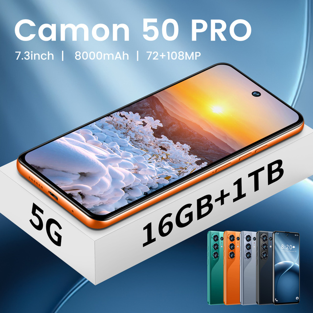 C50 16G+1TB 7.3 Inch New Arrival 5G Smartphone Android 15 Dual SIM High Configuration System Fast Shipping Hot Sale Touchscreen