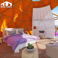 Glamping Zome Home Tente de luxe pour hôtel Tente en forme de dôme en verre avec salle de bain