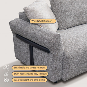 Set di Divani Componibili Moderni Quadrati in Tessuto Ecologico con Imbottitura in Spugna, Design Confortevole di Alta Qualità, Tre Posti per <span class=keywords><strong>Soggiorno</strong></span> - Product Image 2