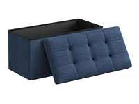 Komfortables Modernes Schwarzes Sofa, Faltbare Aufbewahrungshocker, Fußstütze, Haushalts-Kubus-Sitzbank aus Stoff mit Stauraum