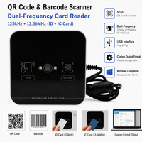 Lecteur de cartes intelligent NFC ID IC 125Khz 1D 2D Lecteur de codes QR Lecteur de codes RFID QR Lecteur de cartes sans contact Interface USB Lecteur de cartes de bureau