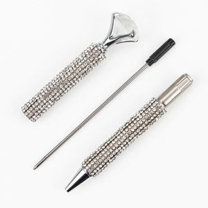 Full Rhinestone Covered Twist Metal Ballpoint <b>Pen</b> With Big Top Diamond Crystal Inlaid Rotating Signature <b>Pen</b> Custom Laser Logo - Product Image 6