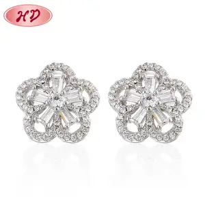 china wholesale luxurious personalized women jewelry colorful stone plated plastic ball flower stud earring