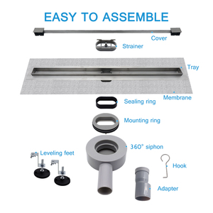 Phong cách mới Chất lượng cao 360 xoay mỏng tuyến tính cống thép không gỉ tuyến tính tắm cống sàn phòng tắm vòi hoa sen xả - Product Image 6