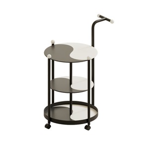 <span class=keywords><strong>Mesa</strong></span> de Centro Moderna con Ruedas y Mueble <span class=keywords><strong>Auxiliar</strong></span> de Vidrio Templado Multicapa con Almacenamiento Móvil para Sala de Estar - Product Image 5