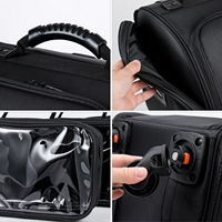 Valise de Barbier Professionnelle en Nylon Certifiée FSC, Vente en Gros Usine, Fermeture Éclair Durable pour Sacs de Maquillage et Cosmétiques en PVC Séparés