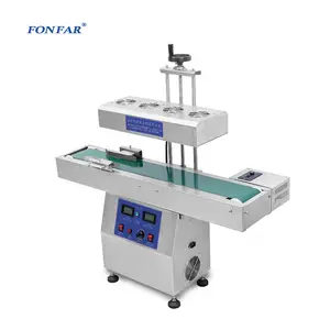 Fabrika fiyat alüminyum folyo elektromanyetik indüksiyon yapıştırma makinesi/suyu plastik şişe sürekli mühürleme makinesi