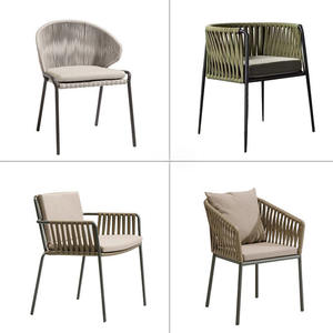 Muebles de exterior modernos, silla de ratán de metal, juego de sillas de jardín combinadas para patio, restaurante, <span class=keywords><strong>terraza</strong></span>, jardín - Product Image 4