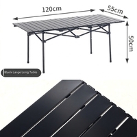 Table de camping pliable en acier au carbone, taille personnalisée, légère et durable, pour les pique-niques en plein air